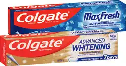 IGA Colgate Advanced Whitening or MaxFresh Toothpaste 120‑200g Selected Varieties offer