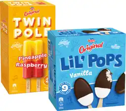 IGA Peters Original Twin Pole 8 Pack or LiL’ Pops Ice Cream 9 Pack Selected Varieties offer