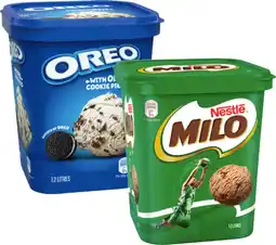 IGA Nestlé Milo or Oreo Ice Cream 1.2 Litre offer