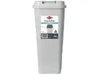 Officeworks Willow Touch Top Tidy Bin 30L White and Charcoal offer