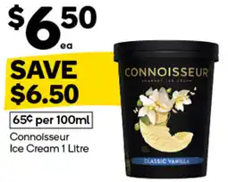 Woolworths Connoisseur Ice Cream 1 Litre offer