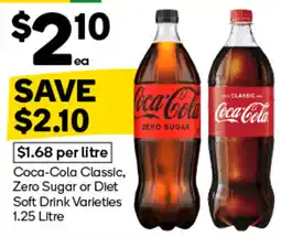 Woolworths Coca-Cola Classic, Zero Sugar or Diet Soft Drink Varieties offer