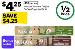Woolworths Nescafe Farmers Origins Coffee Capsules offer