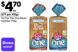 Woolworths Tip Top The One Bread Varieties offer