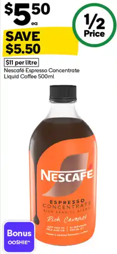 Woolworths Nescafe Espresso Concentrate offer
