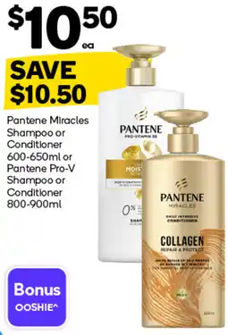 Woolworths Pantene Miracles Shampoo or Conditioner offer