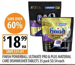 Supabarn Finish Powerball Ultimate Pro & Plus Material Care Dishwasher Tablets offer