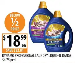 Supabarn Dynamo Professional Laundry Liquid 4L Range offer