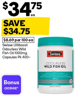 Woolworths Swisse Odourless Wild Fish Oil offer