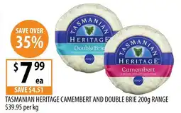 Supabarn Tasmanian Heritage Camembert and Double Brie offer