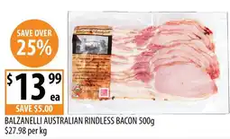 Supabarn Balzanelli Australian Rindless Bacon offer