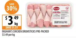 Supabarn Ingham's Chicken Drumsticks Pre-packed offer