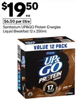 Woolworths Sanitarium UP&GO Protein Energize Liquid Breakfast offer