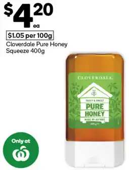 Woolworths Cloverdale Pure Honey Squeeze offer