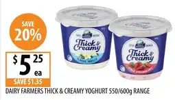 Supabarn Dairy Farmers Thick & Creamy Yoghurt offer