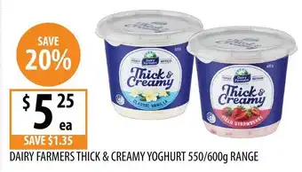 Supabarn Dairy Farmers Thick & Creamy Yoghurt offer