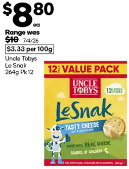 Woolworths Uncle Tobys Le Snak offer