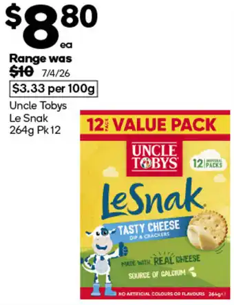 Woolworths Uncle Tobys Le Snak offer