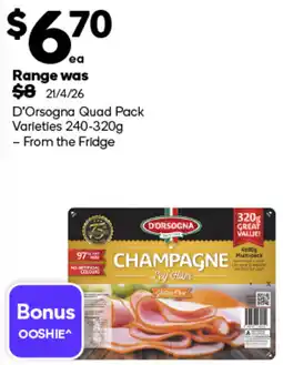 Woolworths D'Orsogna Champagne Leg Ham offer