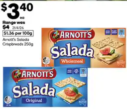 Woolworths Arnott's Salada Crispbreads offer
