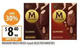 Supabarn Magnum Multi Packs 4 pack Selected Varieties offer