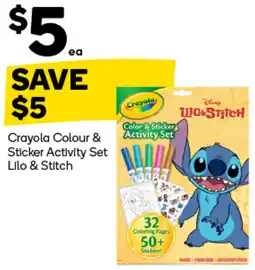 Woolworths Crayola Colour & Sticker Activity Set Lilo & Stitch offer