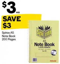 Woolworths Spirax A5 Note Book offer