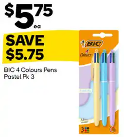 Woolworths BIC 4 Colours Pens Pastel offer
