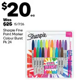 Woolworths Sharpie Fine Point Marker Colour Burst offer