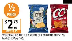 Supabarn CC'S Corn Chips and The Natural Chip Co Potato Chips offer