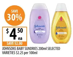 Supabarn Johnson's Baby Sundries offer