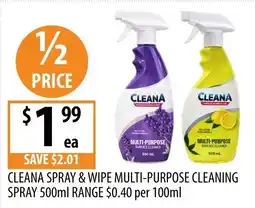 Supabarn Cleana Spray & Wipe Multi-Purpose Cleaning Spray offer
