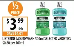 Supabarn Listerine Mouthwash Selected Varieties offer