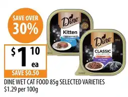 Supabarn Dine Wet Cat Food 85g Selected Varieties offer