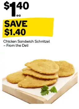 Woolworths Chicken Sandwich Schnitzel - From the Deli offer