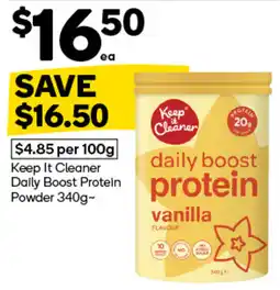 Woolworths Keep It Cleaner Daily Boost Protein Powder offer