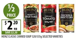 Supabarn Heinz Classic Canned Soup Selected Varieties offer