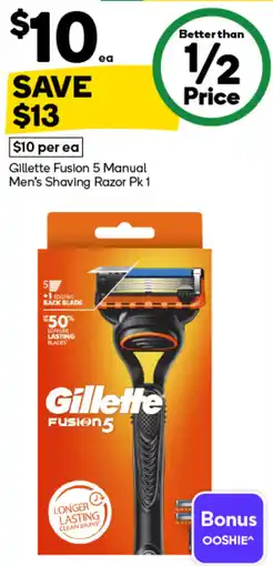 Woolworths Gillette Fusion 5 Manual Men's Shaving Razor offer