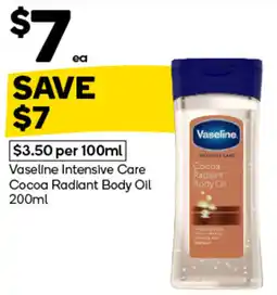 Woolworths Vaseline Intensive Care Cocoa Radiant Body Oil offer