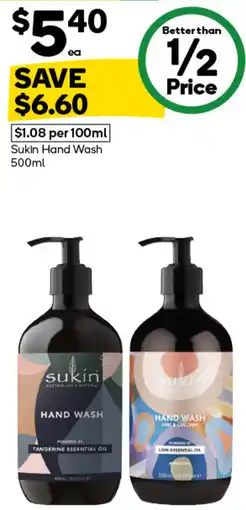 Woolworths Sukin Hand Wash offer