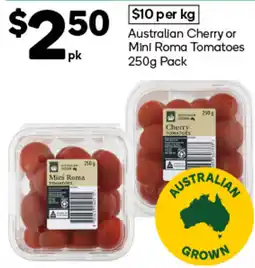 Woolworths Australian Cherry or Mini Roma Tomatoes offer