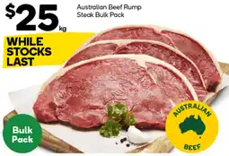 Woolworths Australian Beef Rump Steak Bulk Pack offer