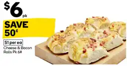 Woolworths Cheese & Bacon Rolls offer