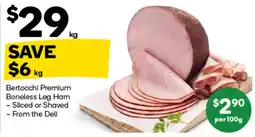 Woolworths Bertocchi Premium Boneless Leg Ham offer