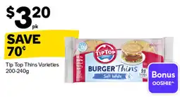 Woolworths Tip Top Thins Varieties offer