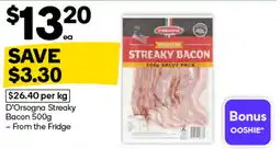 Woolworths D'Orsogna Streaky Bacon offer