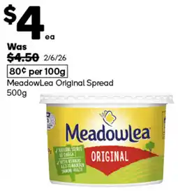 Woolworths MeadowLea Original Spread offer