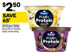 Woolworths Pauls Plus+ Protein Dairy Snack offer