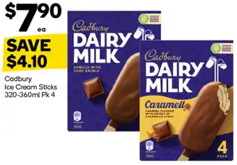 Woolworths Cadbury Ice Cream Sticks offer