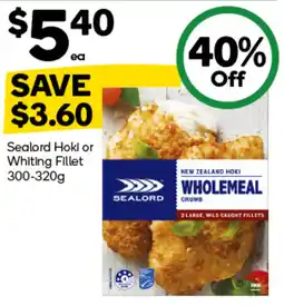 Woolworths Sealord Hoki or Whiting Fillet offer